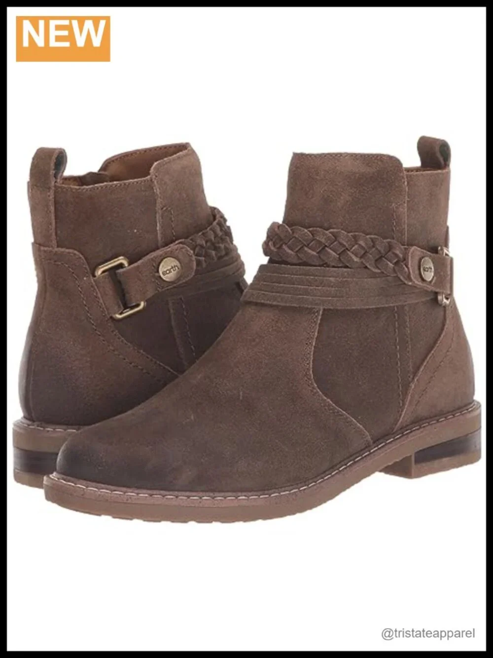 Women's Suede Ankle Booties Block Heel Zip Casual Comfortable
